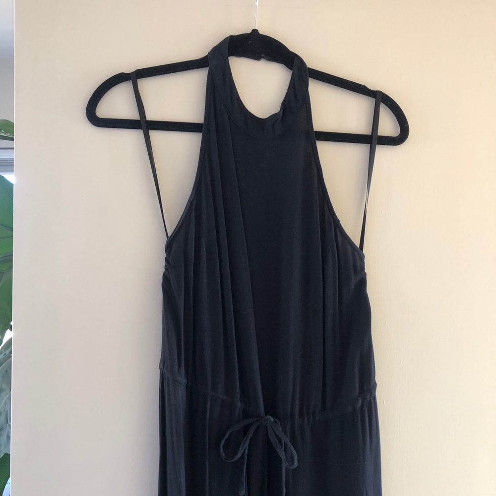 Urban Outfitters UO Black Halter Crepe Jumpsuit Wide Leg S - Picture 6 of 9